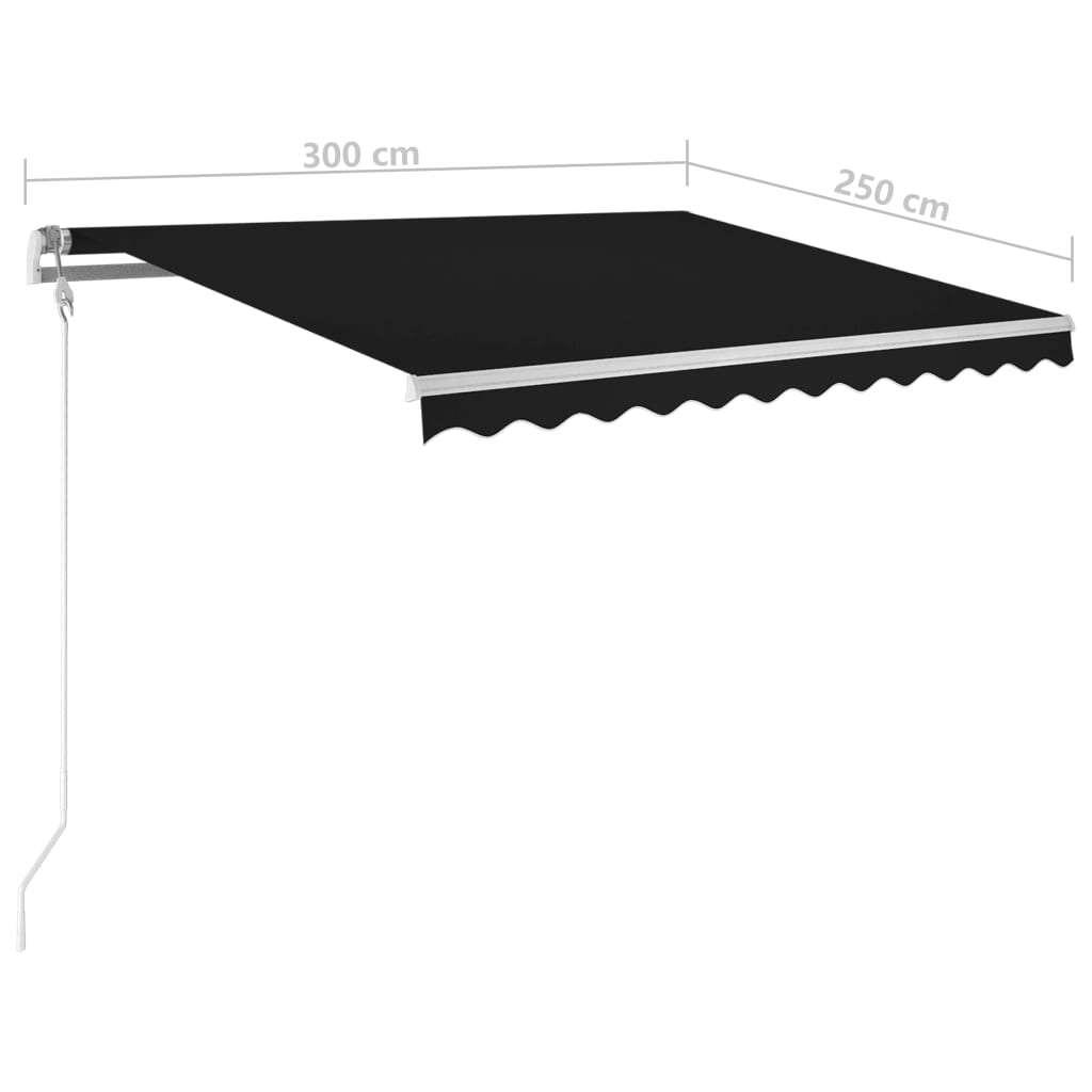 Tenda Automatica con Sensore Vento e LED 300x250 cm Antracite | homemem39