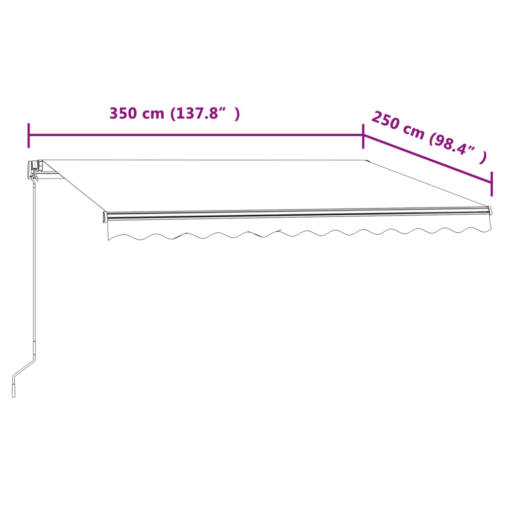 Tenda da Sole Retrattile Automatica 350x250 cm Crema | homemem39