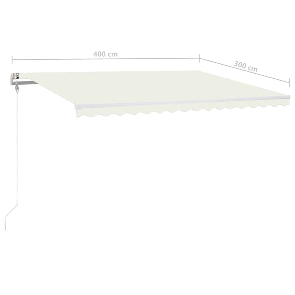 Tenda Automatica con Sensore Vento e LED 400x300 cm Crema | homemem39