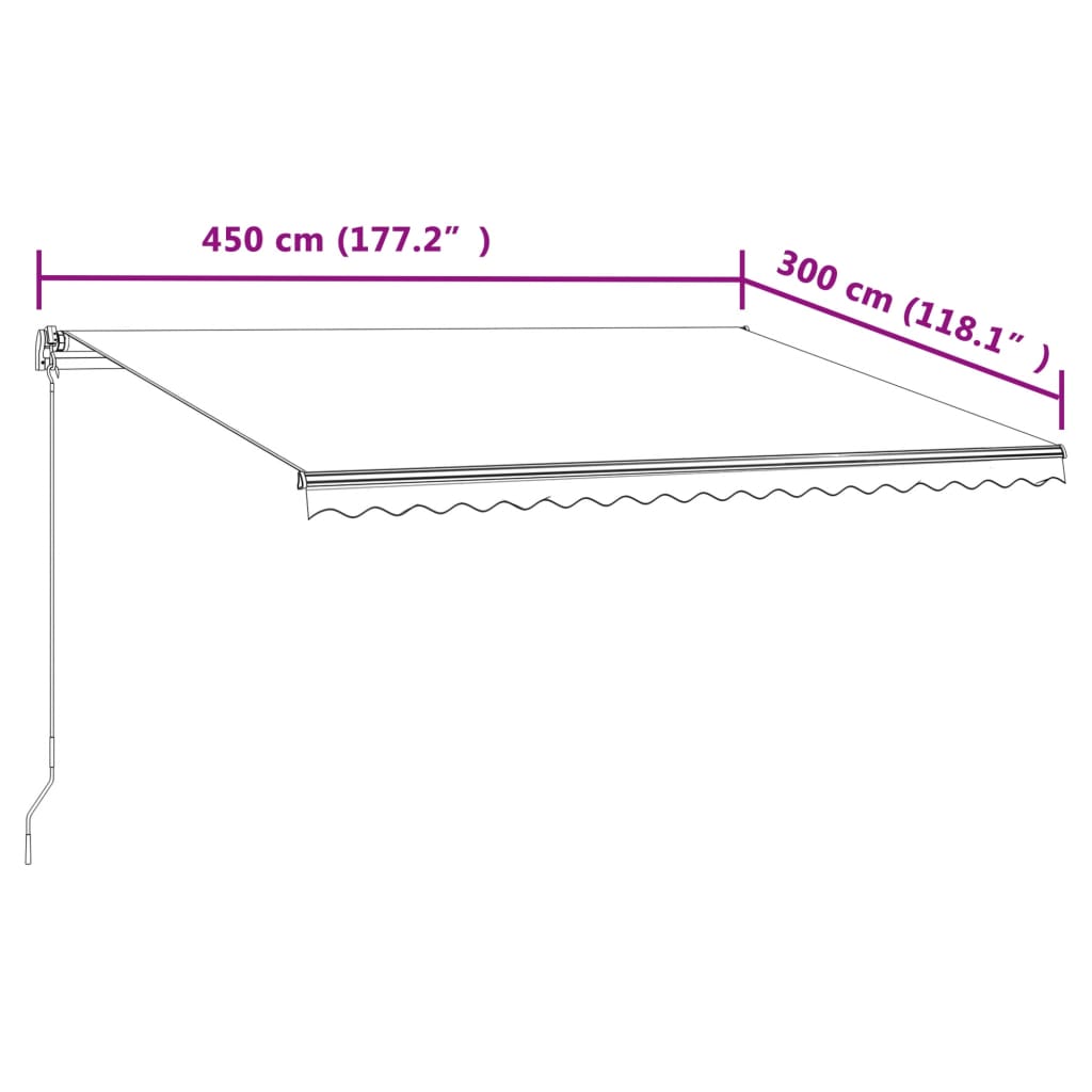 Tenda da Sole Retrattile Automatica 450x300 cm Gialla e Bianca | homemem39