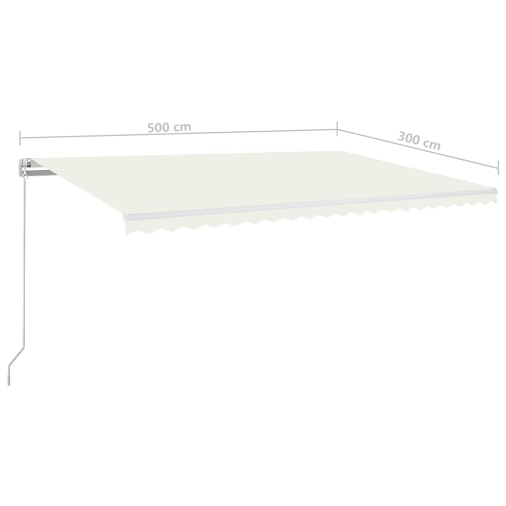 Tenda da Sole Retrattile Manuale 500x300 cm Crema | homemem39