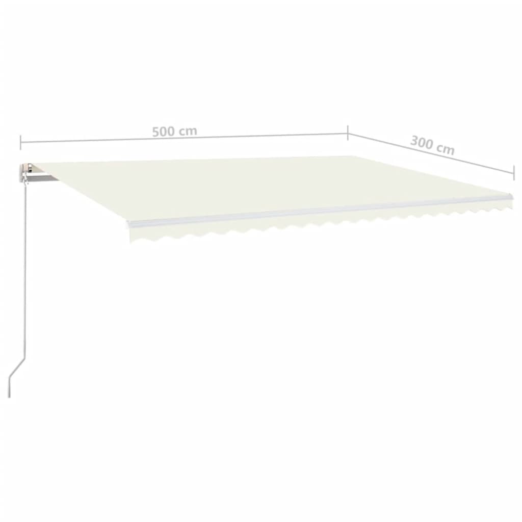 Tenda da Sole Retrattile Manuale con LED 500x300cm Crema | homemem39