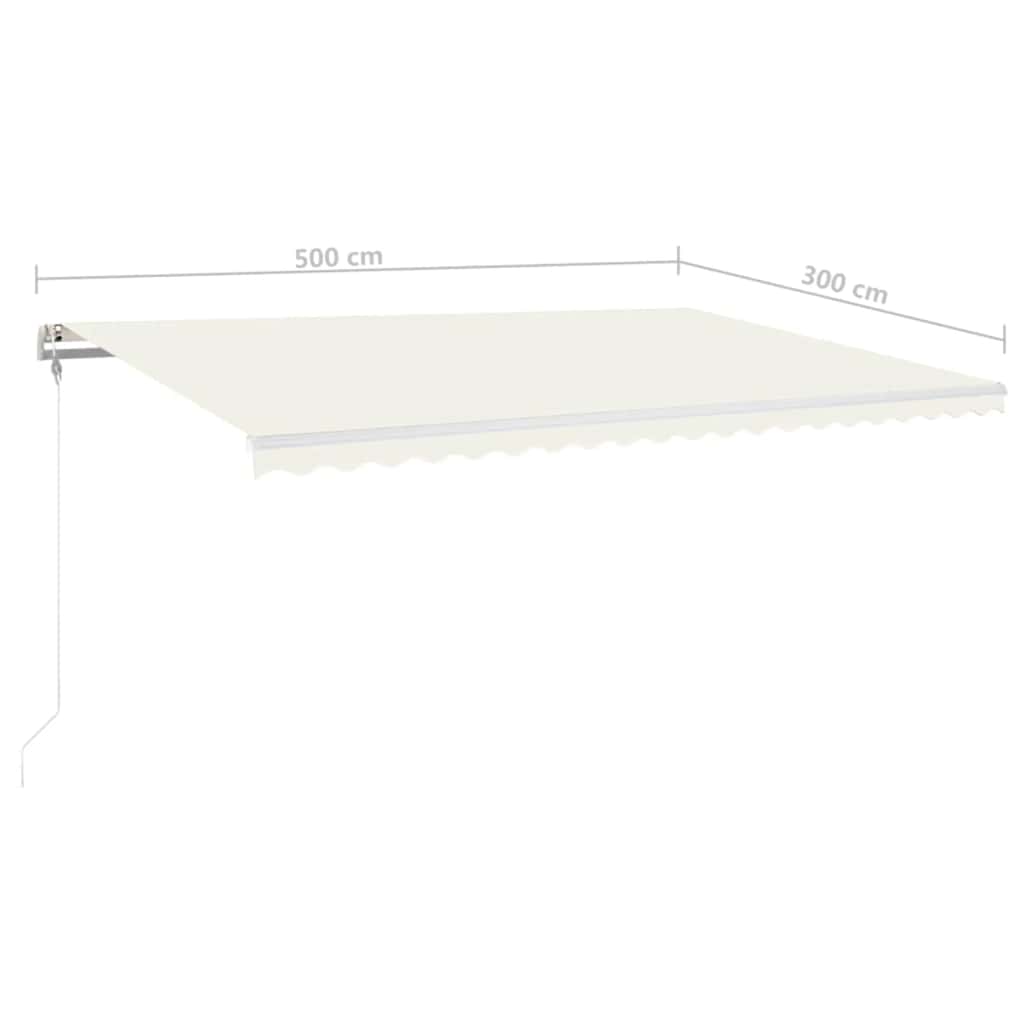 Tenda Automatica Sensore Vento e LED 500x300 cm Crema | homemem39