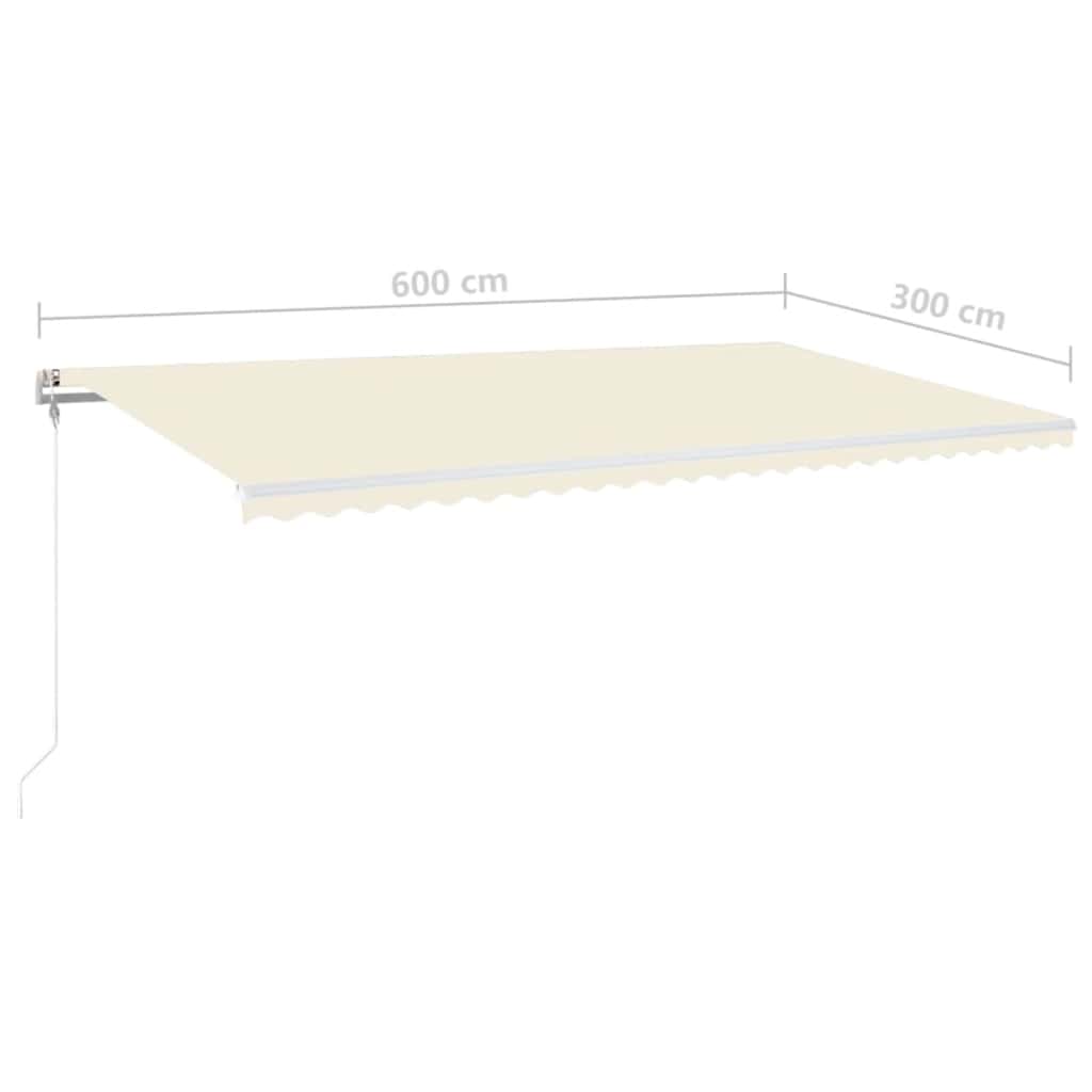 Tenda Automatica con Sensore Vento e LED 600x300 cm Crema | homemem39