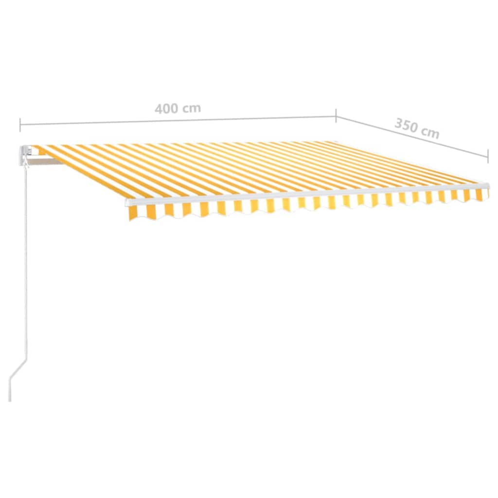 Tenda da Sole Retrattile Manuale 400x350 cm Gialla e Bianca | homemem39