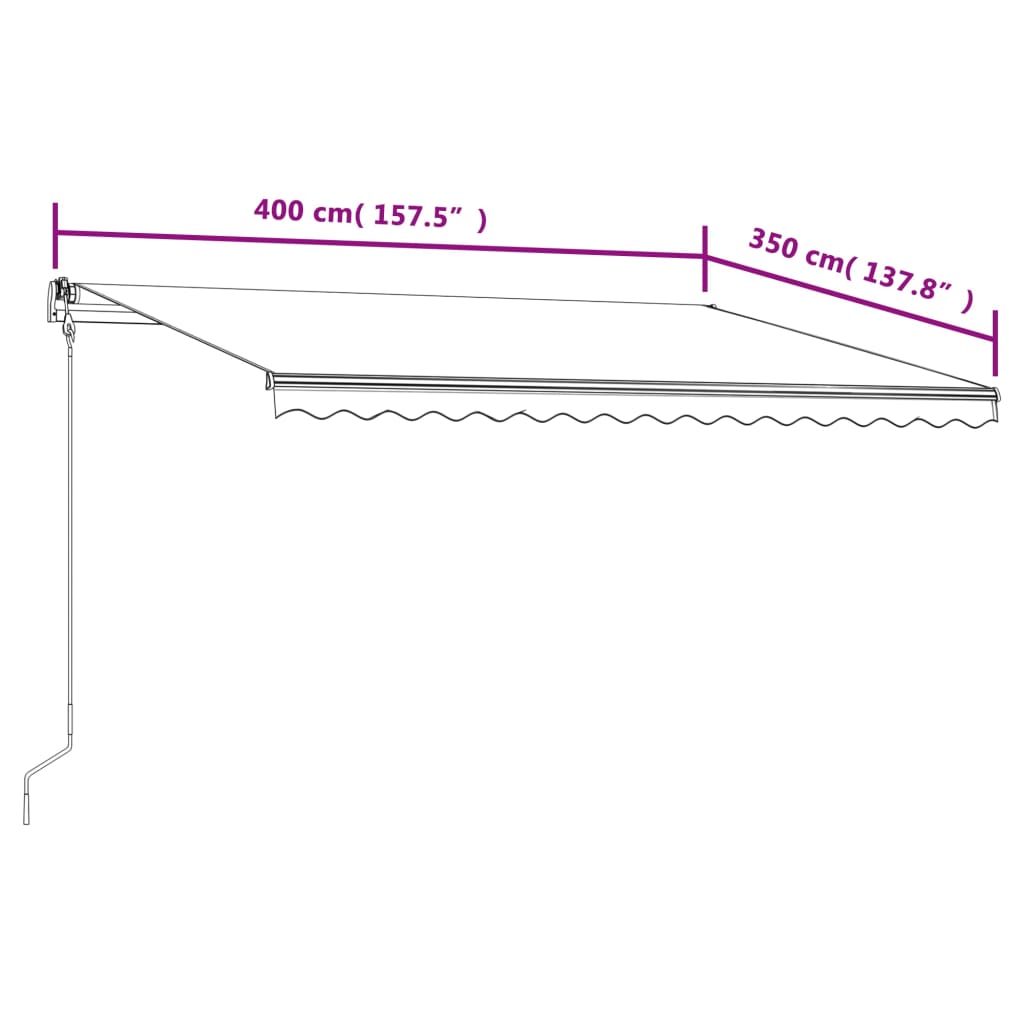 Tenda da Sole Retrattile Automatica 400x350 cm Blu e Bianca | homemem39