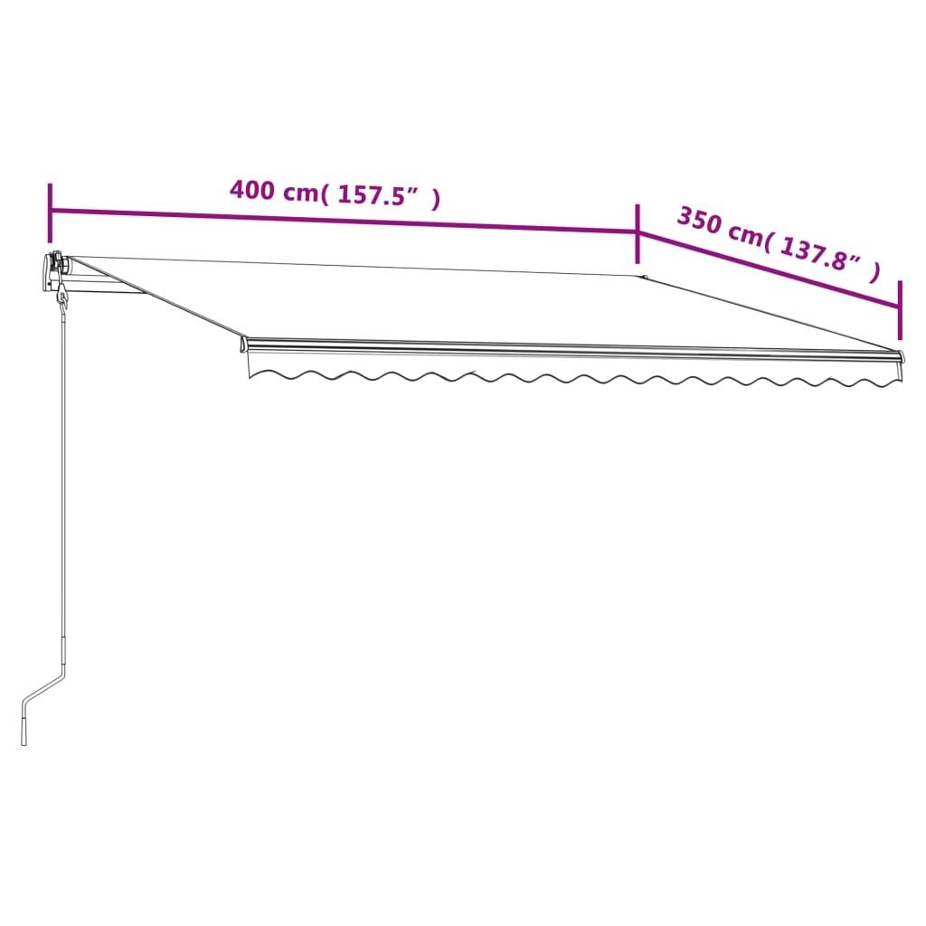 Tenda da Sole Retrattile Automatica 400x350 cm Antracite | homemem39