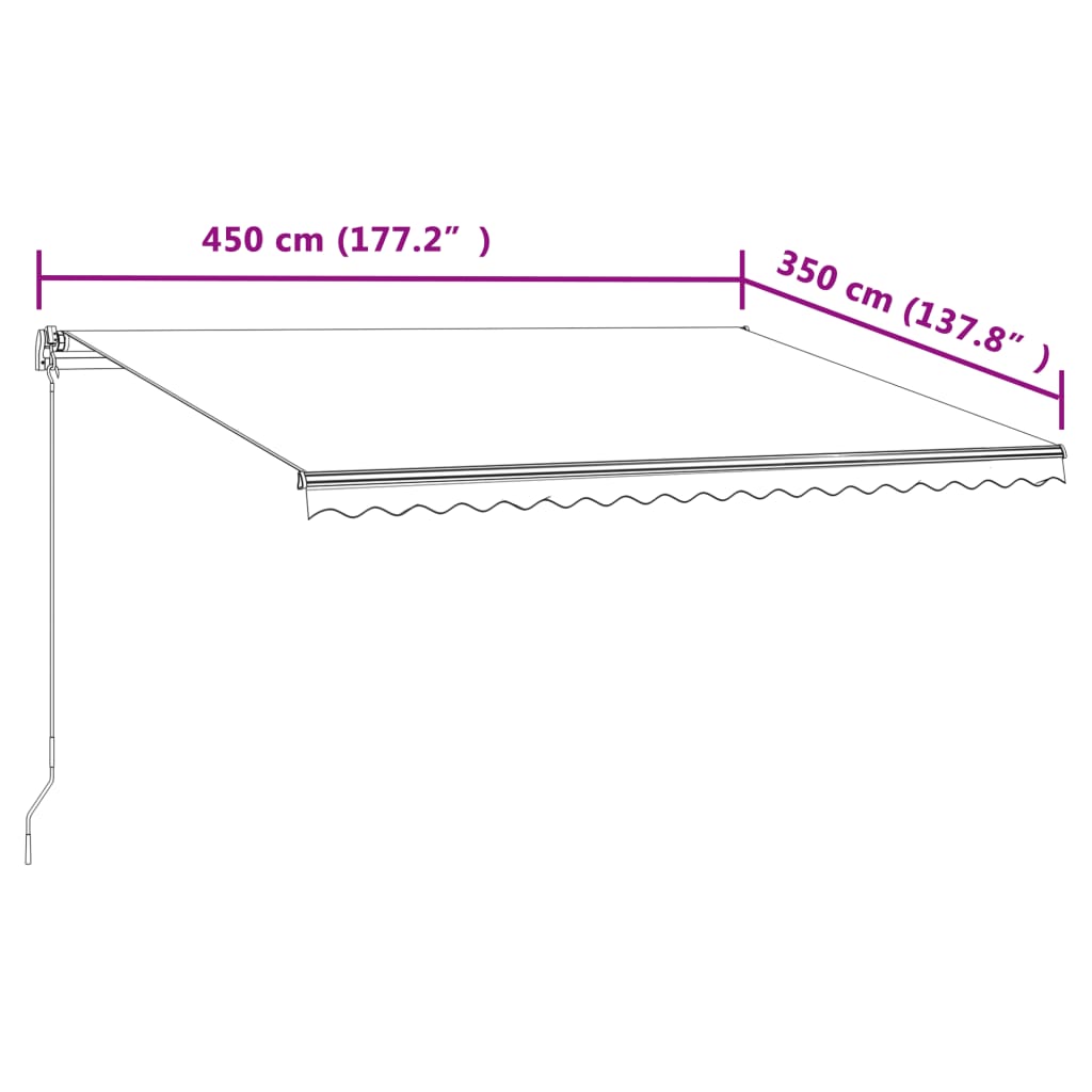 Tenda da Sole Retrattile Automatica 450x350 cm Crema | homemem39