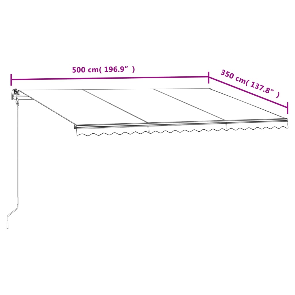 Tenda da Sole Retrattile Automatica 500x350 cm Gialla e Bianca - homemem39