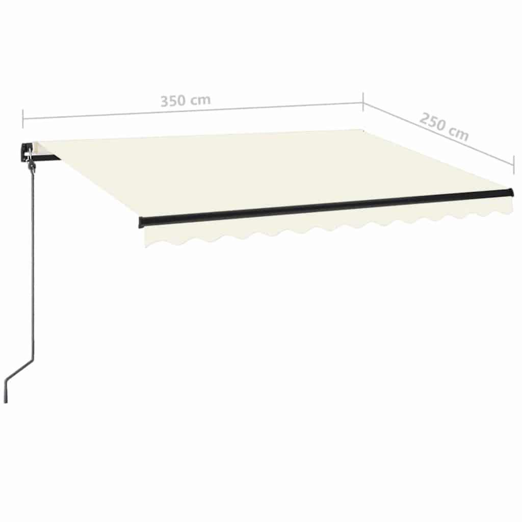 Tenda da Sole Retrattile Manuale con LED 350x250 cm Crema - homemem39