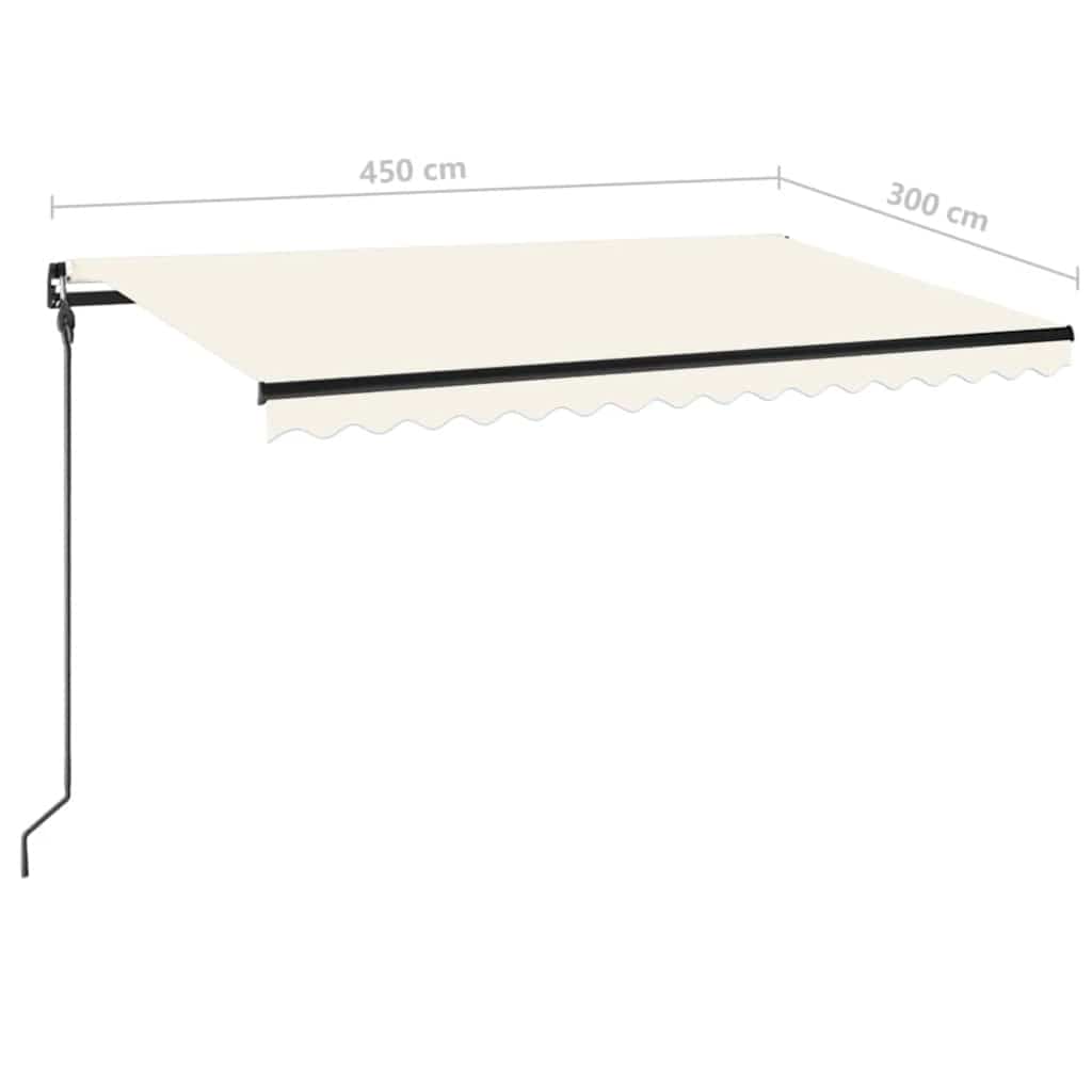 Tenda da Sole Retrattile Manuale 450x300 cm Crema | homemem39