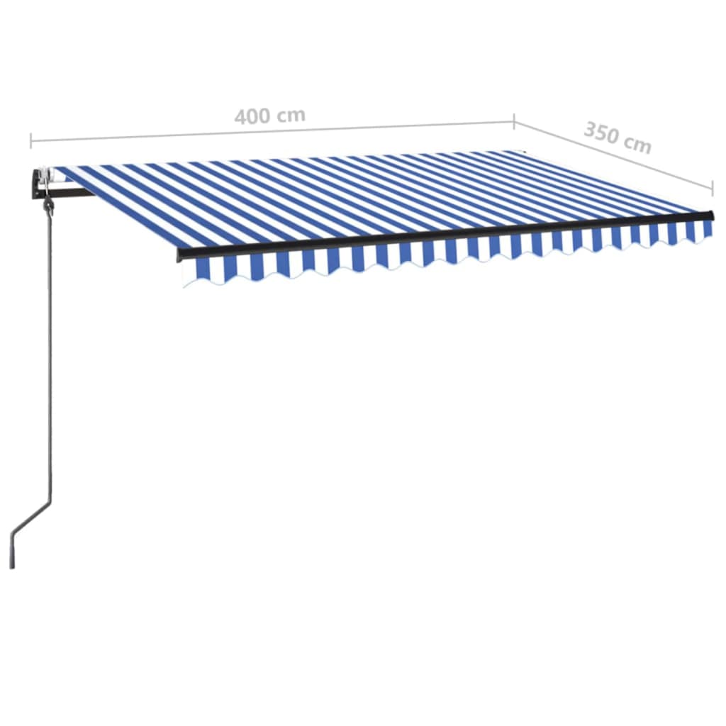 Tenda da Sole Retrattile Automatica 400x350 cm Blu e Bianca