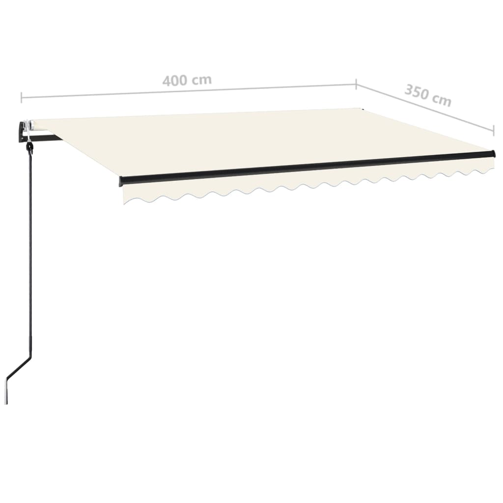Tenda Automatica con Sensore Vento e LED 400x350 cm Crema | homemem39