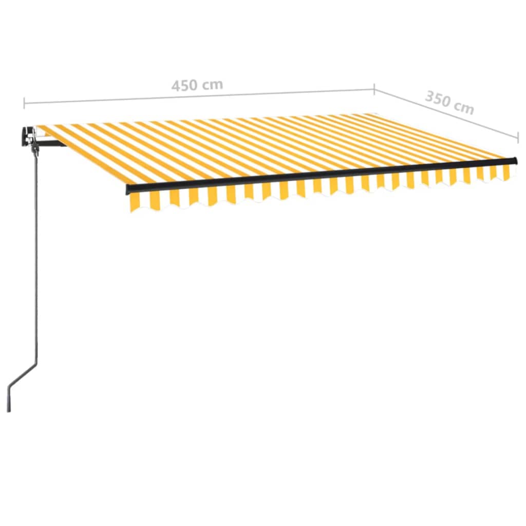 Tenda da Sole Retrattile Manuale 450x350 cm Gialla e Bianca | homemem39