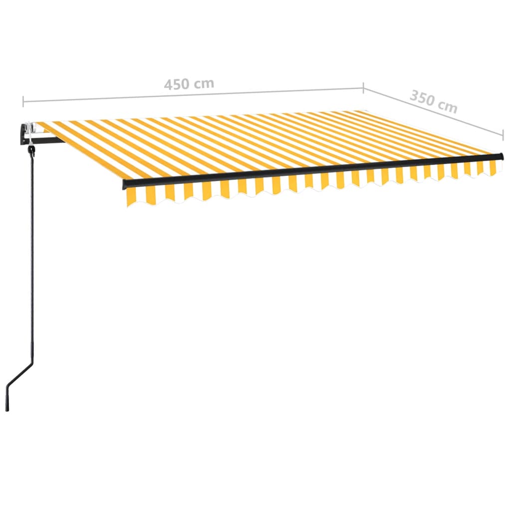 Tenda da Sole Retrattile Automatica 450x350 cm Gialla e Bianca | homemem39