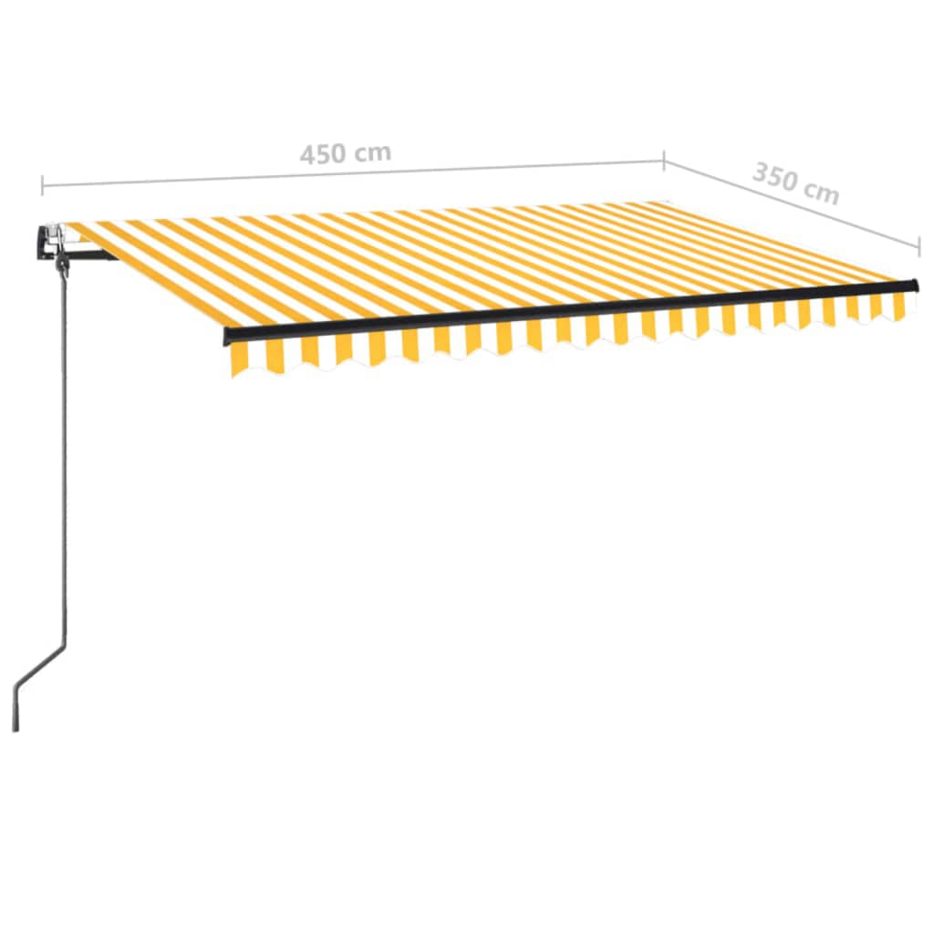 Tenda Automatica con Sensore Vento LED 450x350 cm Gialla Bianca | homemem39