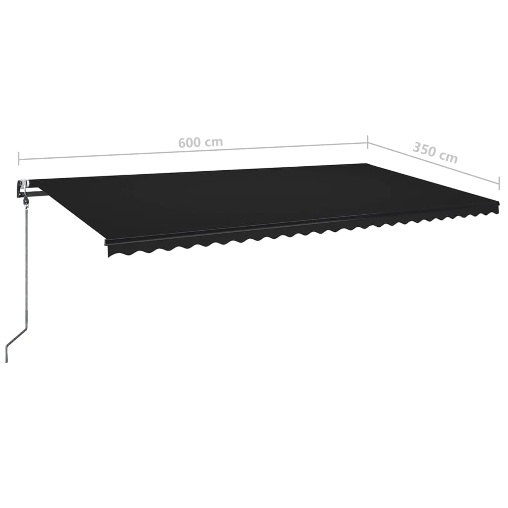Tenda Automatica con Sensore Vento e LED 600x350 cm Antracite | homemem39