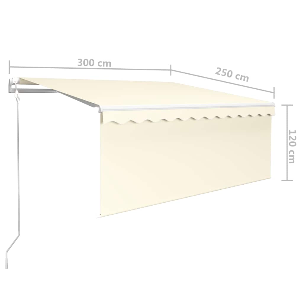 Tenda da Sole Retrattile Automatica con Parasole 3x2,5m Crema | homemem39