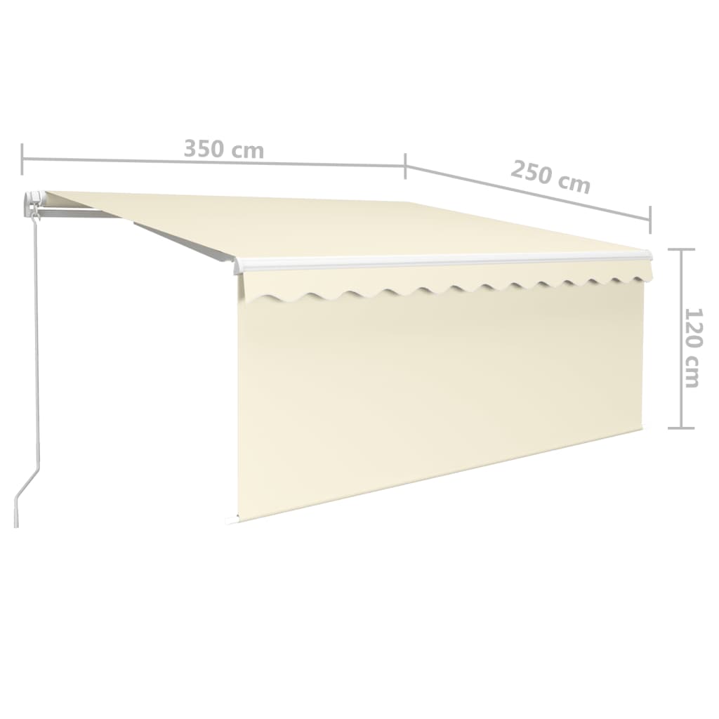 Tenda da Sole Retrattile Manuale con Parasole 3,5x2,5 m Crema | homemem39