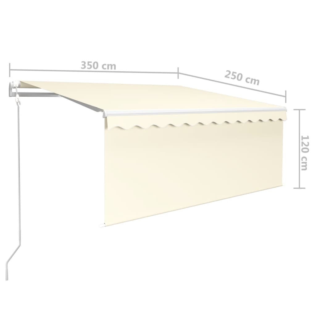 Tenda Sole Retrattile Automatica con Parasole 3,5x2,5 m Crema - homemem39
