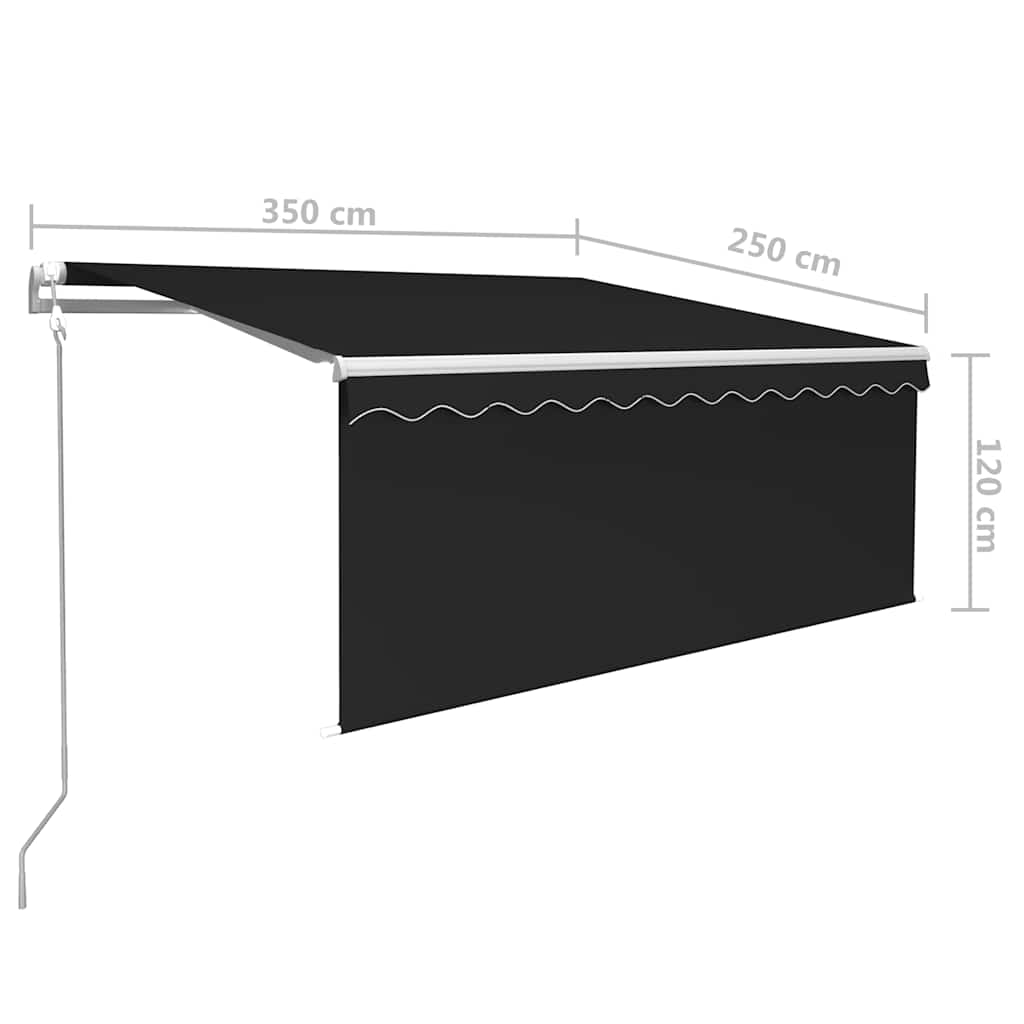 Tenda Retrattile Automatica con Parasole 3,5x2,5 m Antracite | homemem39