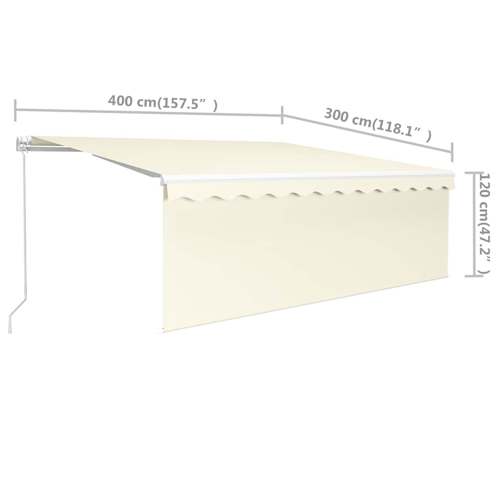 Tenda da Sole Retrattile Automatica con Parasole 4x3 m Crema