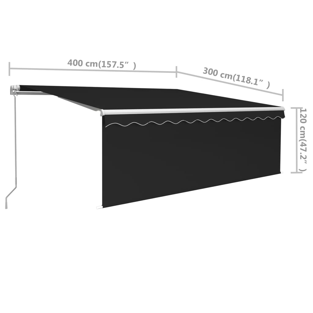 Tenda da Sole Retrattile Manuale con Parasole 4x3 m Antracite | homemem39