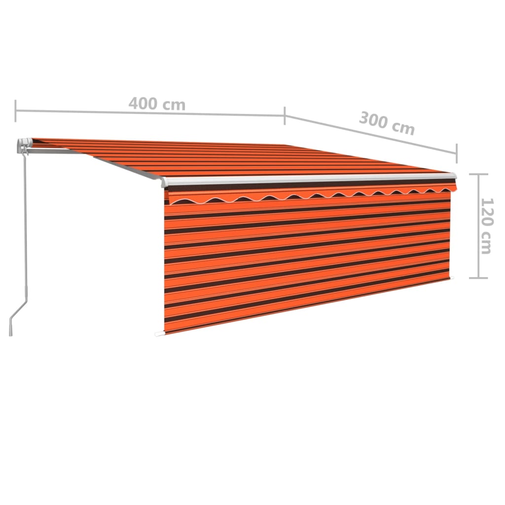 Tenda Sole Retrattile Manuale con Parasole 4x3m Arancio Marrone | homemem39