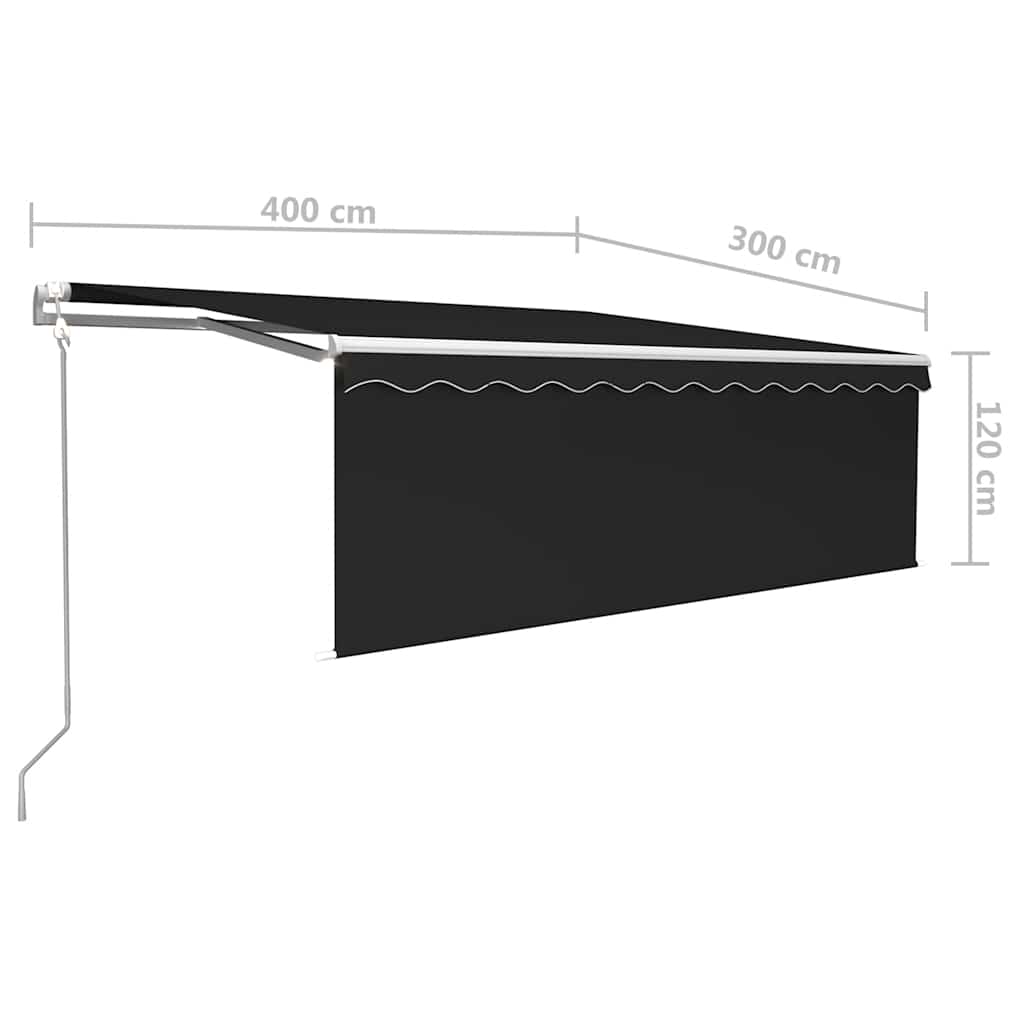Tenda da Sole Retrattile Automatica con Parasole 4x3m Antracite | homemem39