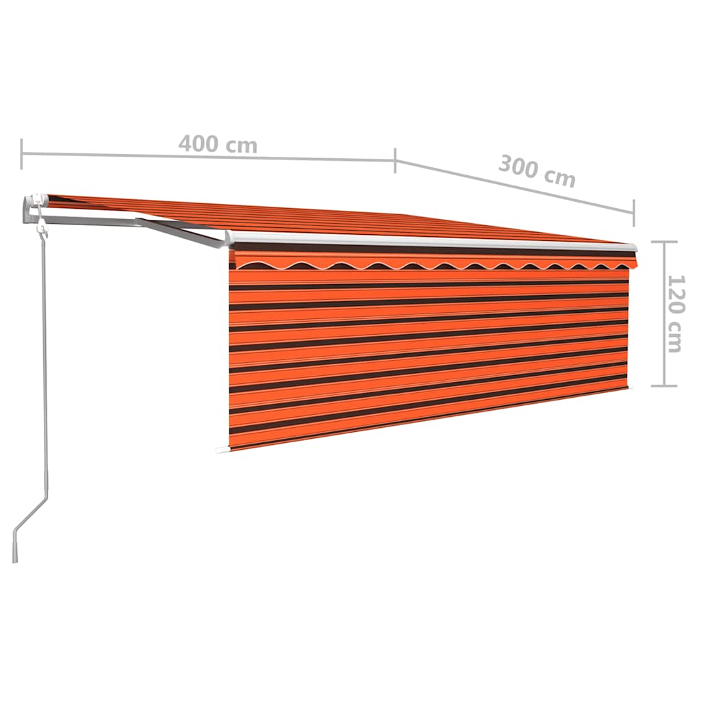 Tenda Retrattile Automatica con Parasole 4x3 m Arancio Marrone | homemem39