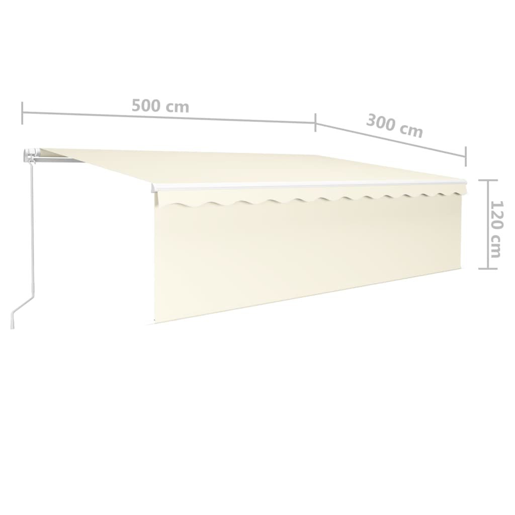 Tenda da Sole Retrattile Manuale con Parasole 5x3 m Crema