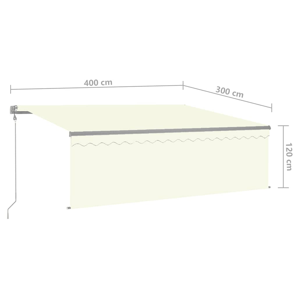 Tenda da Sole Retrattile Automatica con Parasole 4x3 m Crema | homemem39
