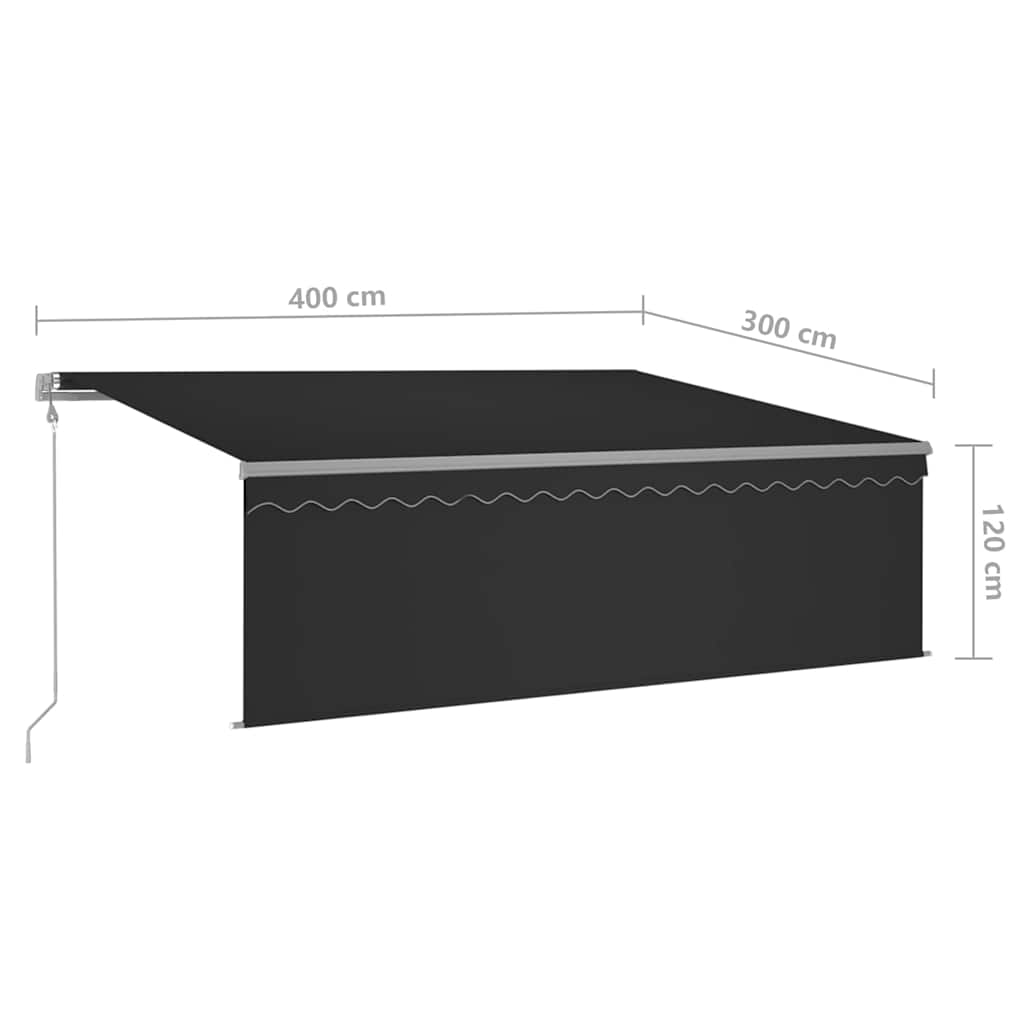 Tenda da Sole Retrattile Automatica con Parasole 4x3m Antracite | homemem39