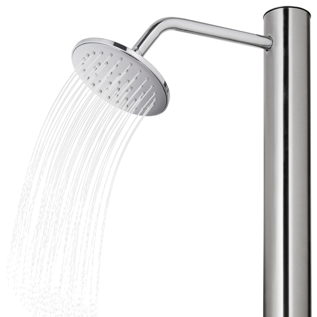 Doccia da Giardino con Base Marrone 220 cm in Acciaio Inox | homemem39