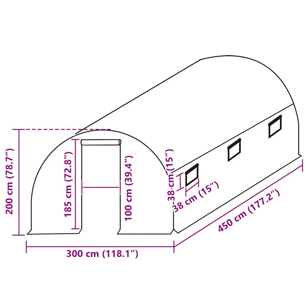 Telo di Ricambio per Serra (13,5 m²) 3x4,5x2 m Trasparente