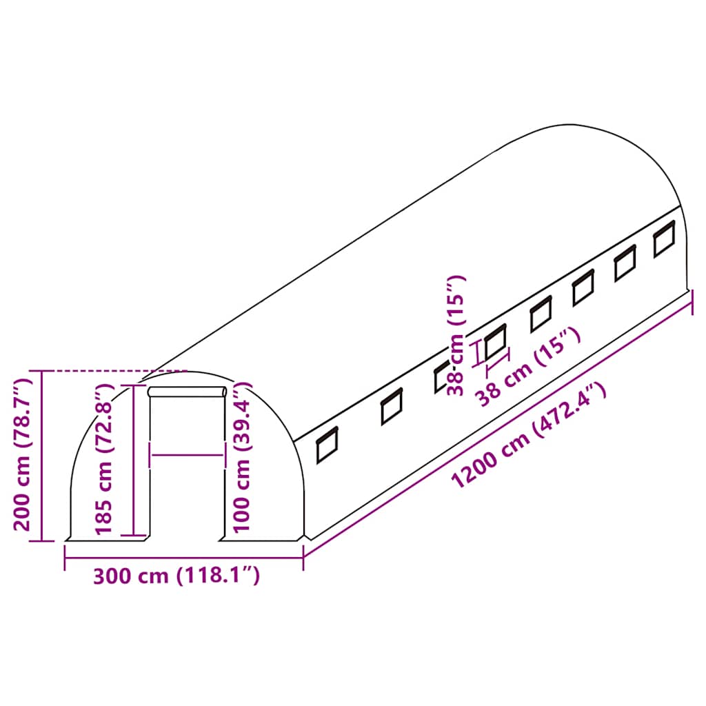 Telo di Ricambio per Serra (36 m²) 3x12x2 m Trasparente | homemem39