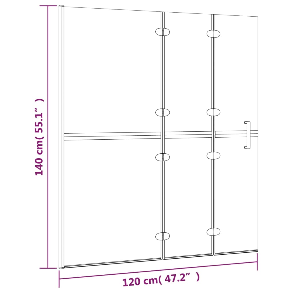 Pannello Doccia Pieghevole in ESG 120x140 cm Bianco | homemem39