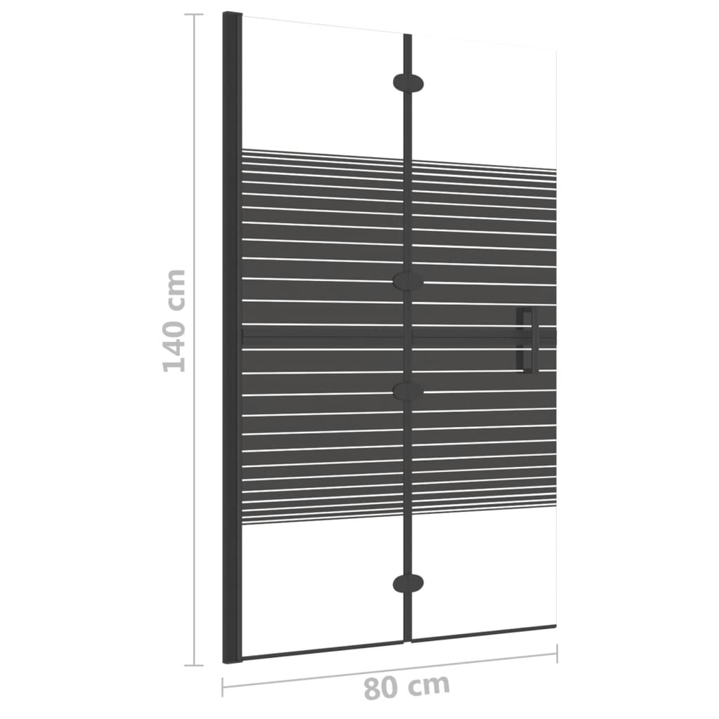 Pannello Doccia Pieghevole in ESG 80x140 cm Nero | homemem39