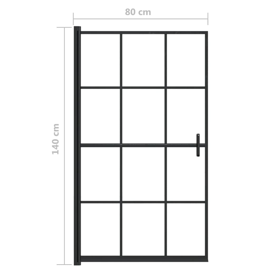Pannello per Box Doccia in ESG 80x140 cm Nero | homemem39