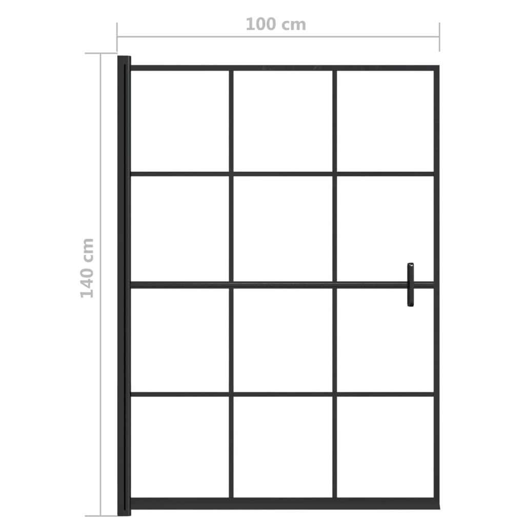 Pannello per Box Doccia in ESG 100x140 cm Nero | homemem39