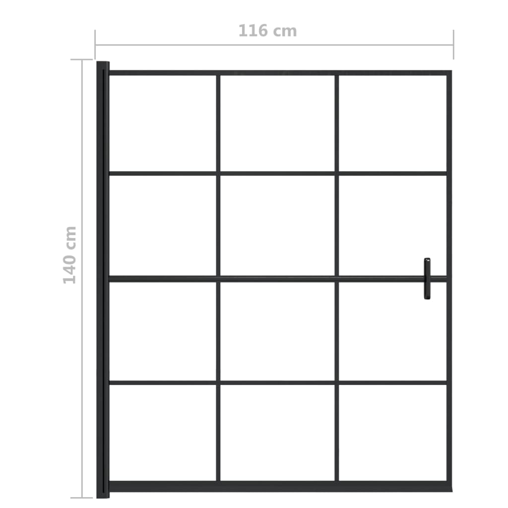 Pannello per Box Doccia in ESG 116x140 cm Nero | homemem39