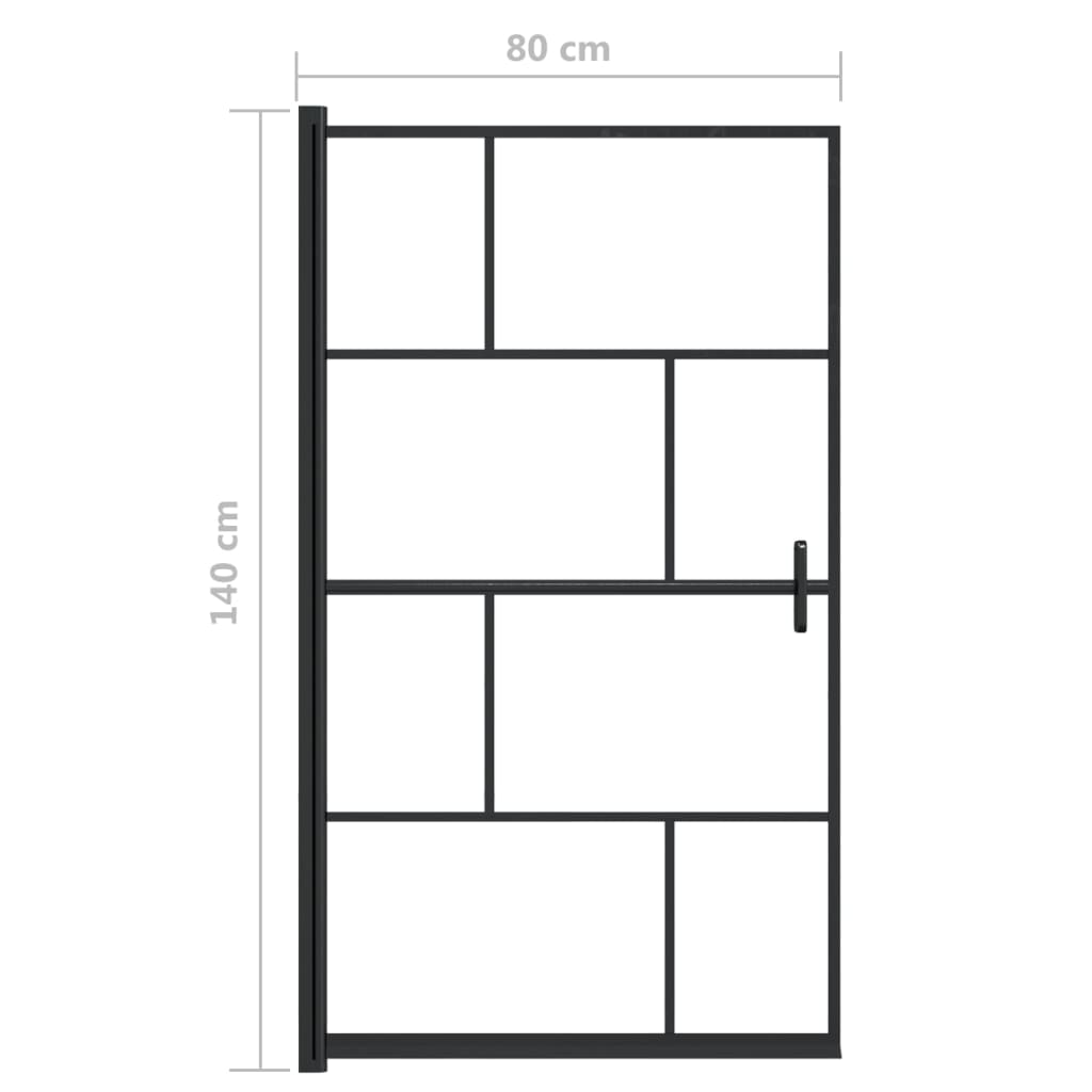 Pannello per Box Doccia in ESG 80x140 cm Nero | homemem39
