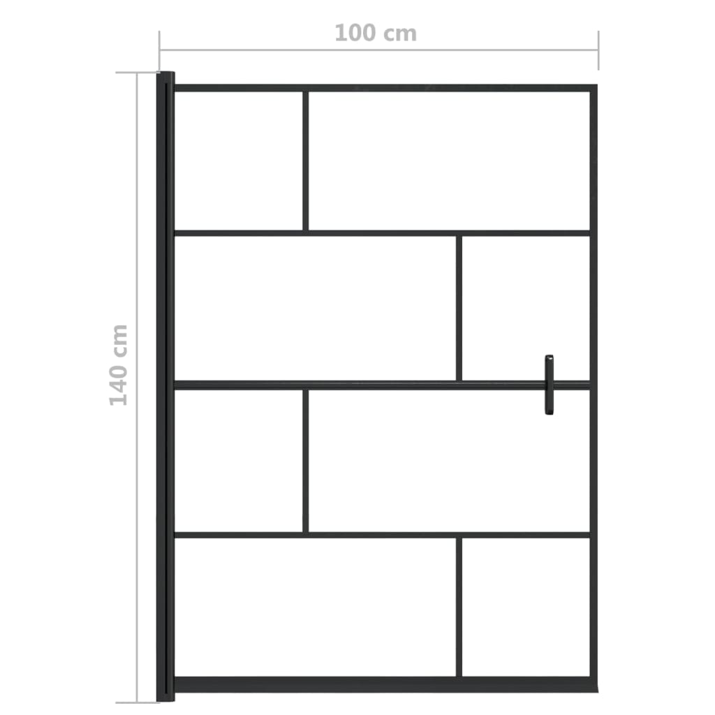 Pannello per Box Doccia in ESG 100x140 cm Nero | homemem39