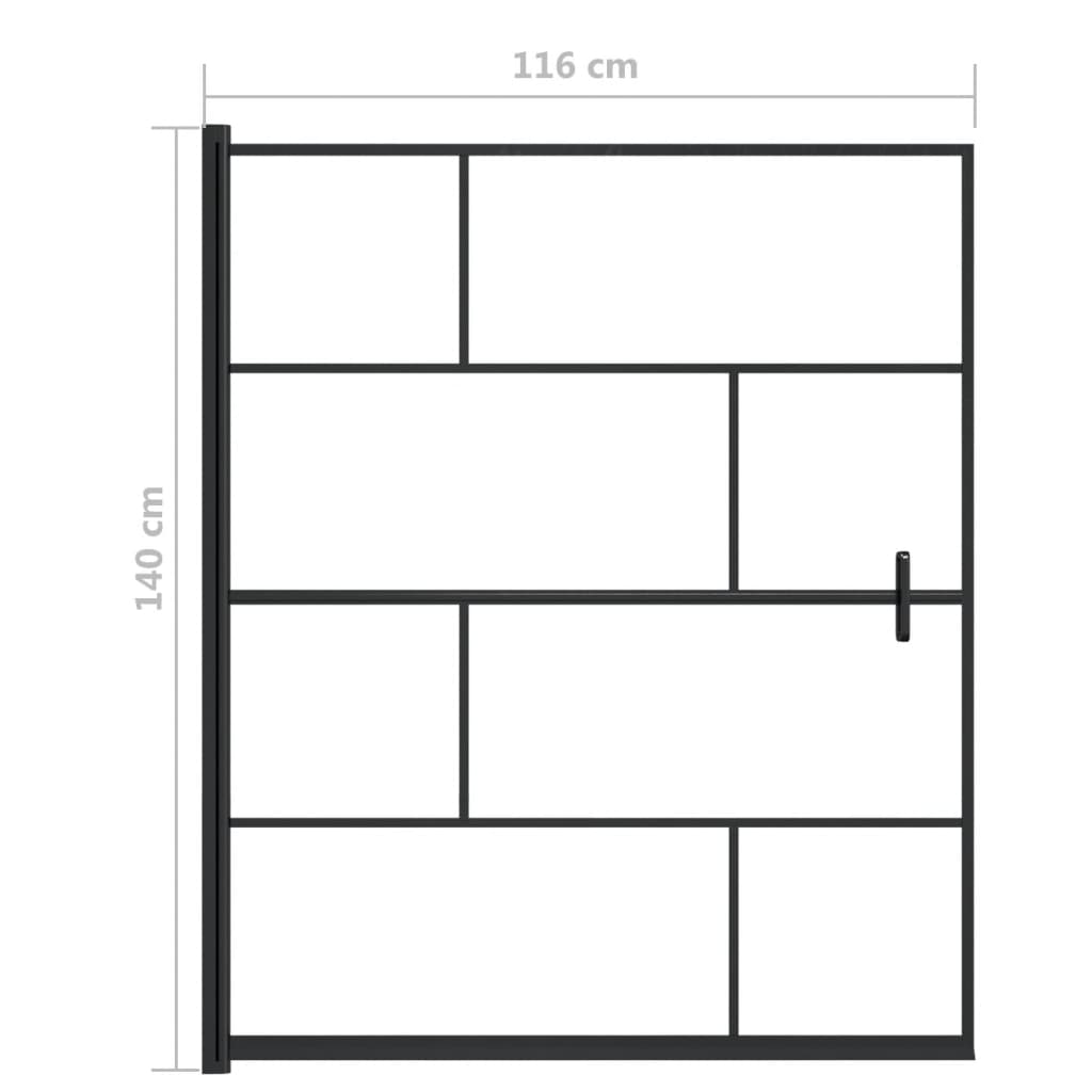 Pannello per Box Doccia in ESG 116x140 cm Nero | homemem39