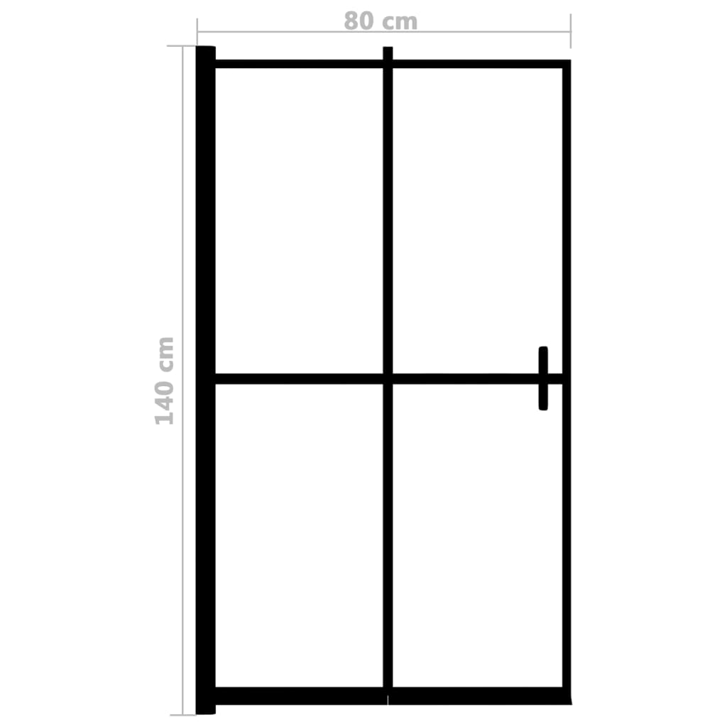 Box Doccia Pieghevole in ESG 80x140 cm Nero | homemem39