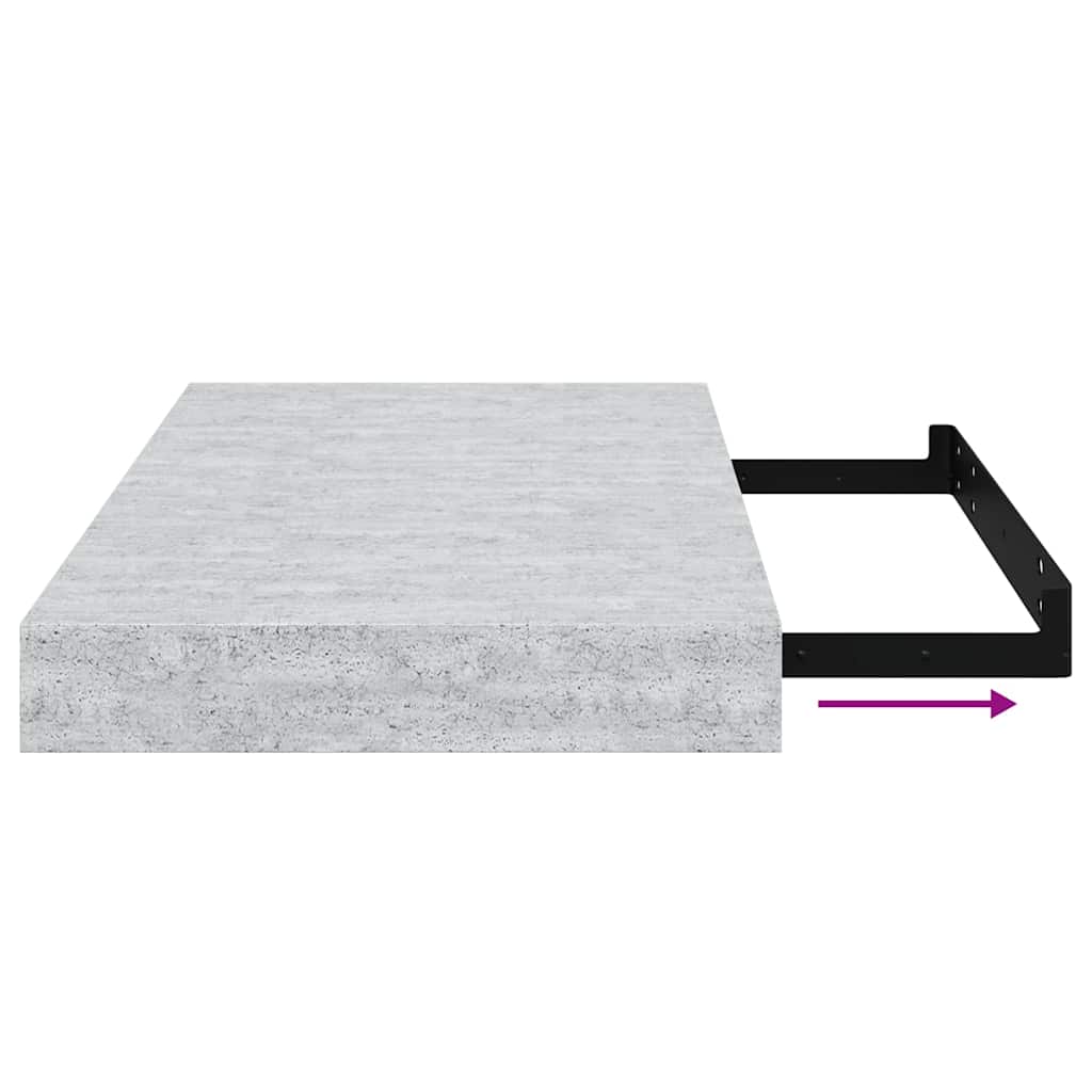 Scaffali a Parete 4 pz Grigio Cemento 40x23,5x3,8 cm in MDF | homemem39