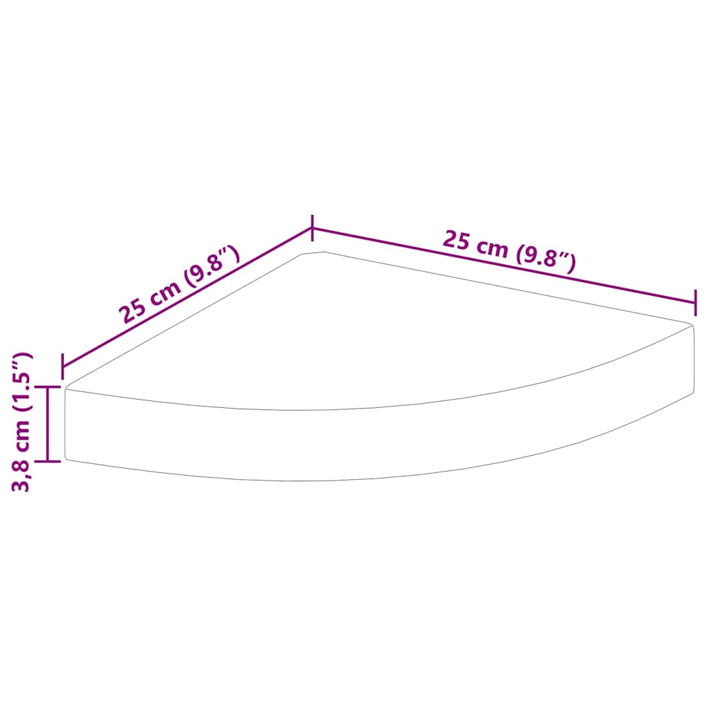 Mensola Angolare Grigio Cemento 25x25x3,8 cm in MDF - homemem39