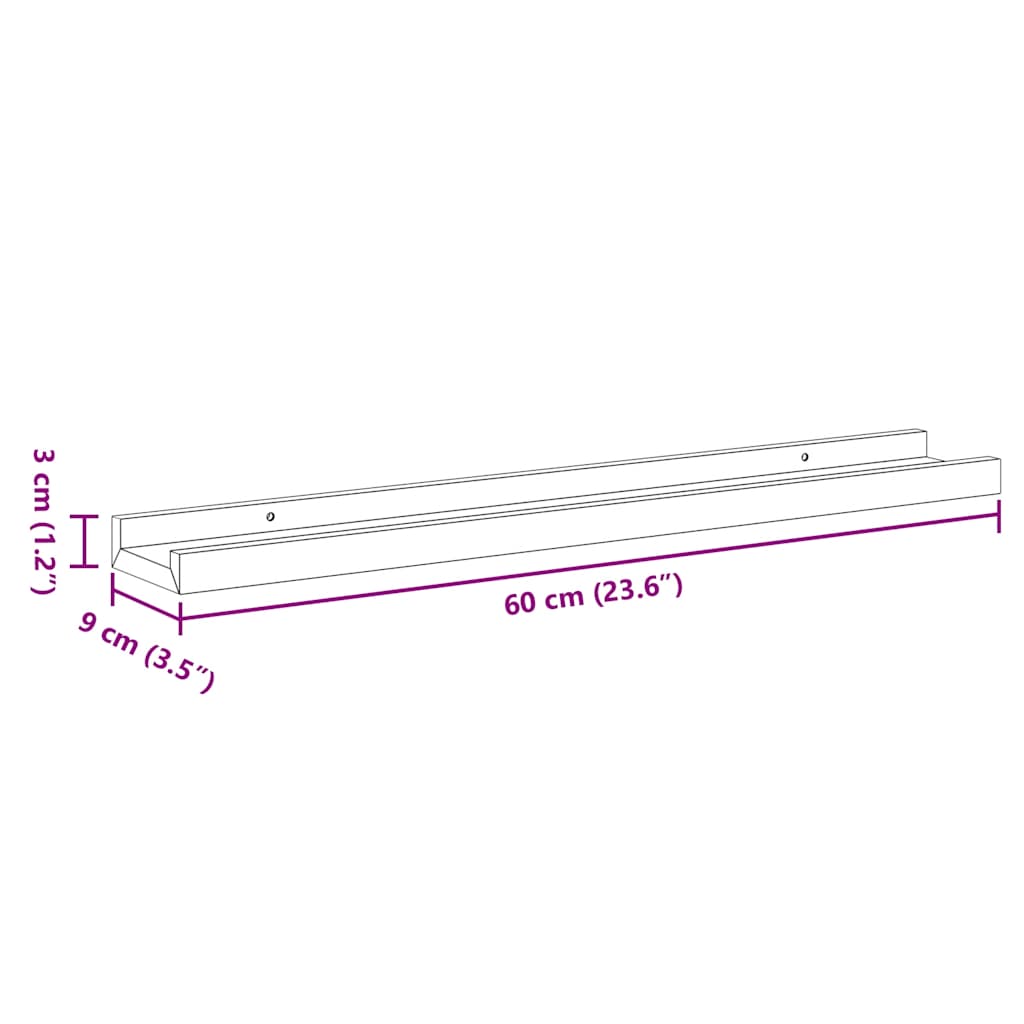 Mensole da Parete 2 pz Bianco e Rovere Sonoma 60x9x3 cm | homemem39