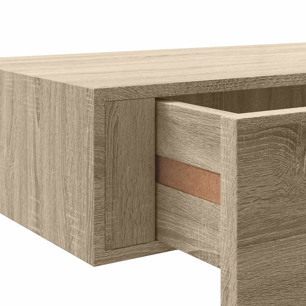 Scaffali con Cassetti da Parete 2 pz Rovere 60x23,5x10 cm MDF | homemem39