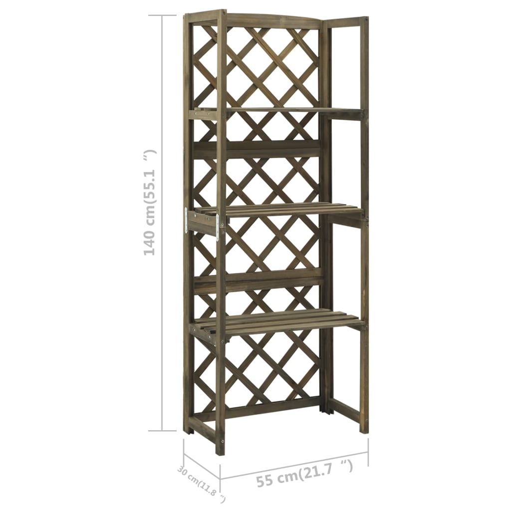Graticcio con Ripiani Grigio 55x30x140cm in Massello di Abete | homemem39